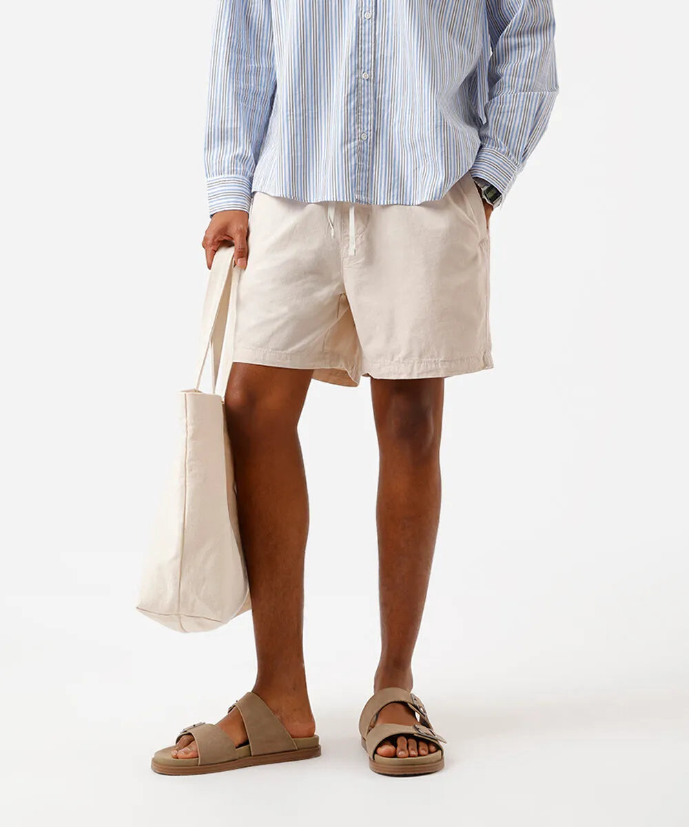 Premium Men’s Twill Shorts with Elasticated Waistband – Sand Beige