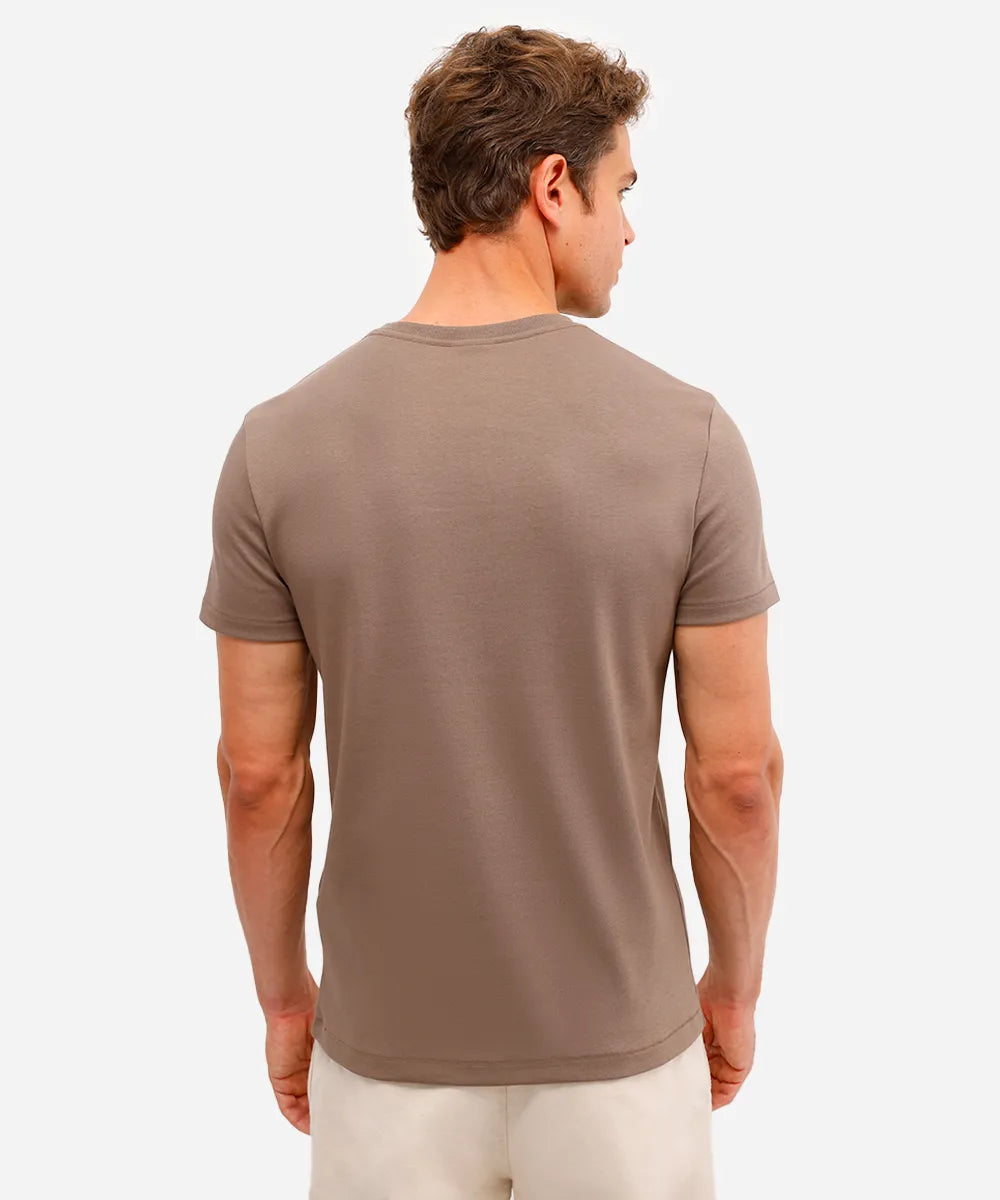 Premium Men’s Slim-Fit Peruvian Cotton T-Shirt – Dark Brown