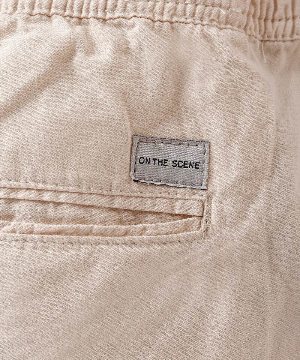 Premium Men’s Twill Shorts with Elasticated Waistband – Sand Beige