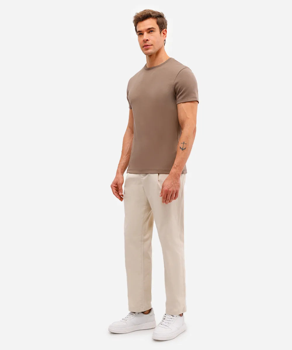 Premium Men’s Slim-Fit Peruvian Cotton T-Shirt – Dark Brown
