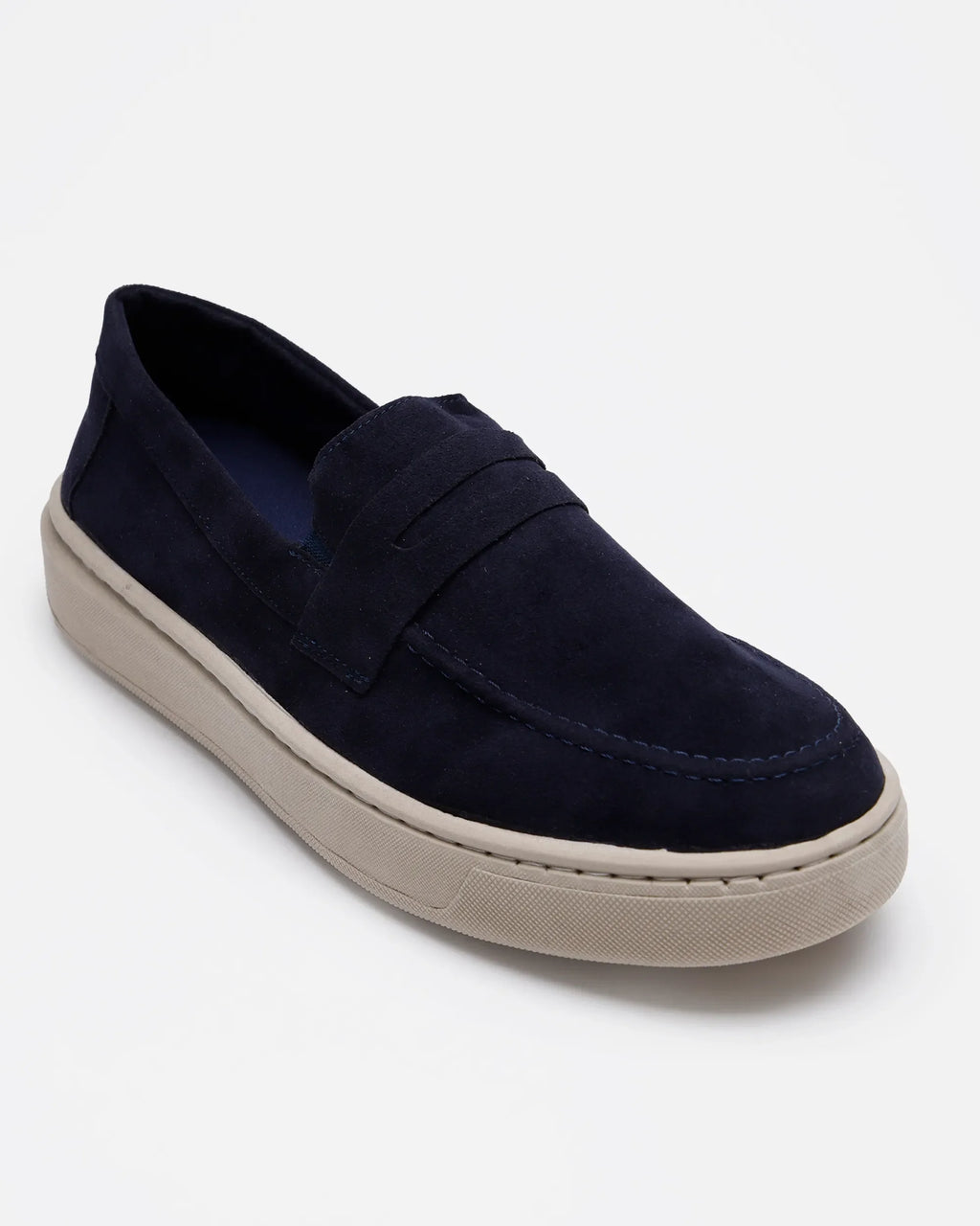 Textured Slip-On Trainers – Navy Blue