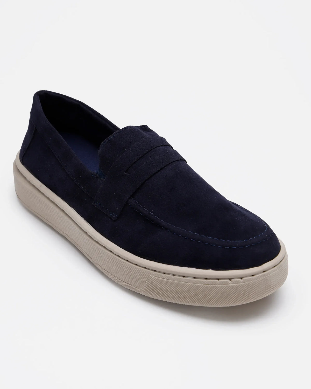 Textured Slip-On Trainers – Navy Blue