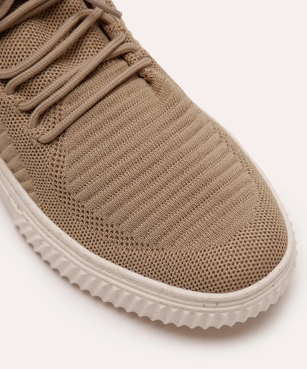 Breathable Knit Trainers – Sand
