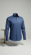 Steel Blue Cotton Tailored Shirt